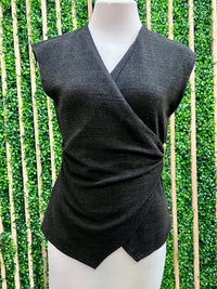 Waist Clasp Gathered Blouse