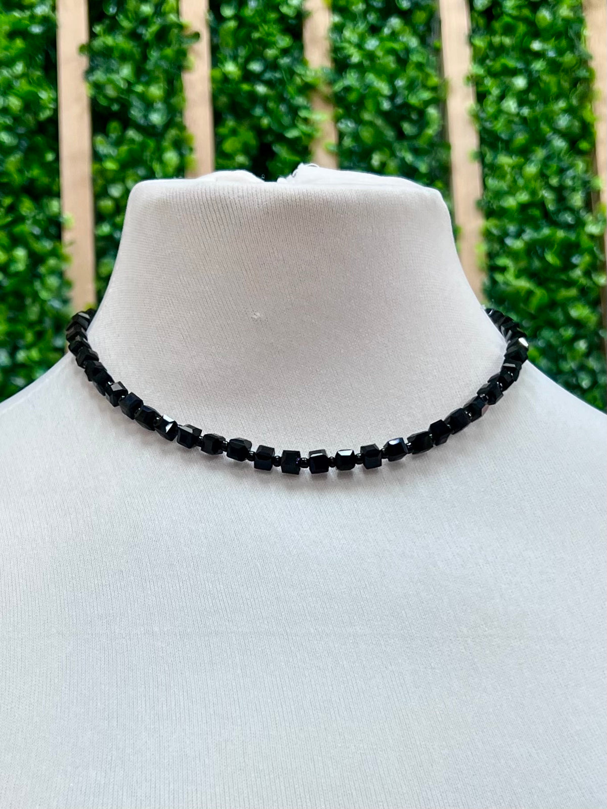 JH Small Crystal Cube Bead Necklace