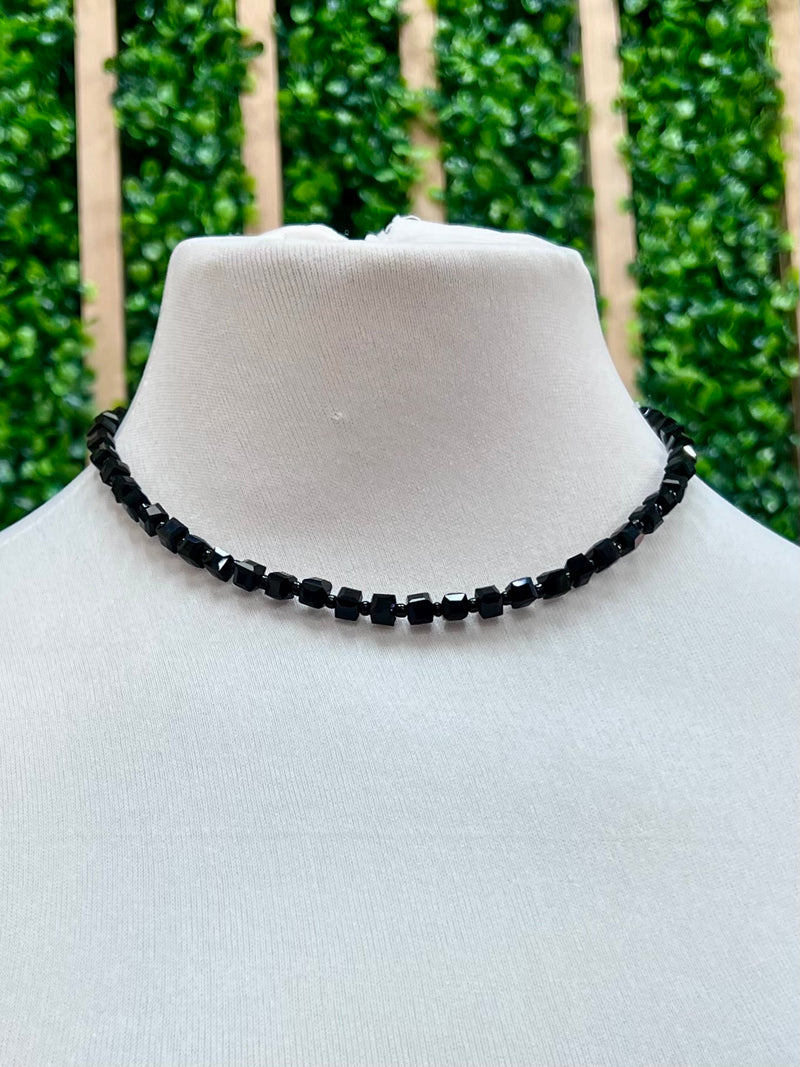 JH Small Crystal Cube Bead Necklace