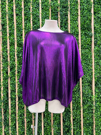 Pleated Metallic Top