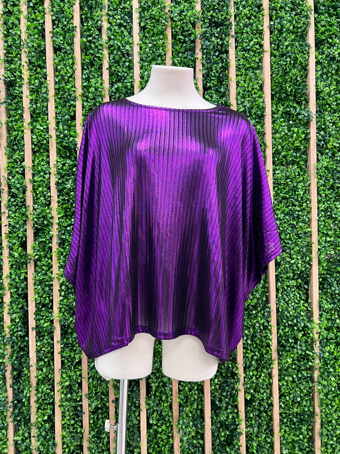 Pleated Metallic Top