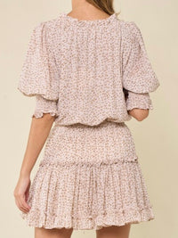 Neutral Leopard Tiered Short dress
