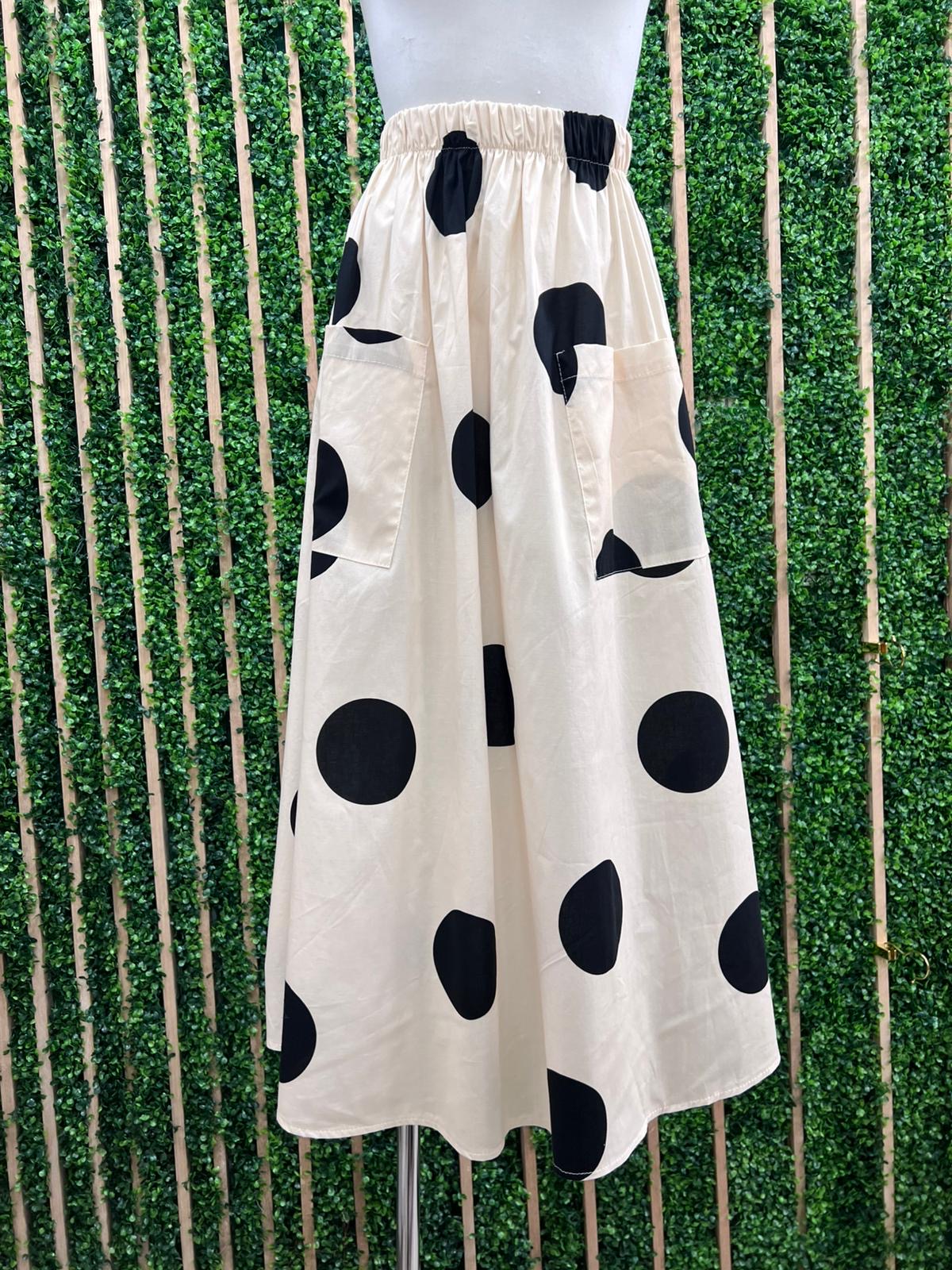 Polka Dot Midi Skirt