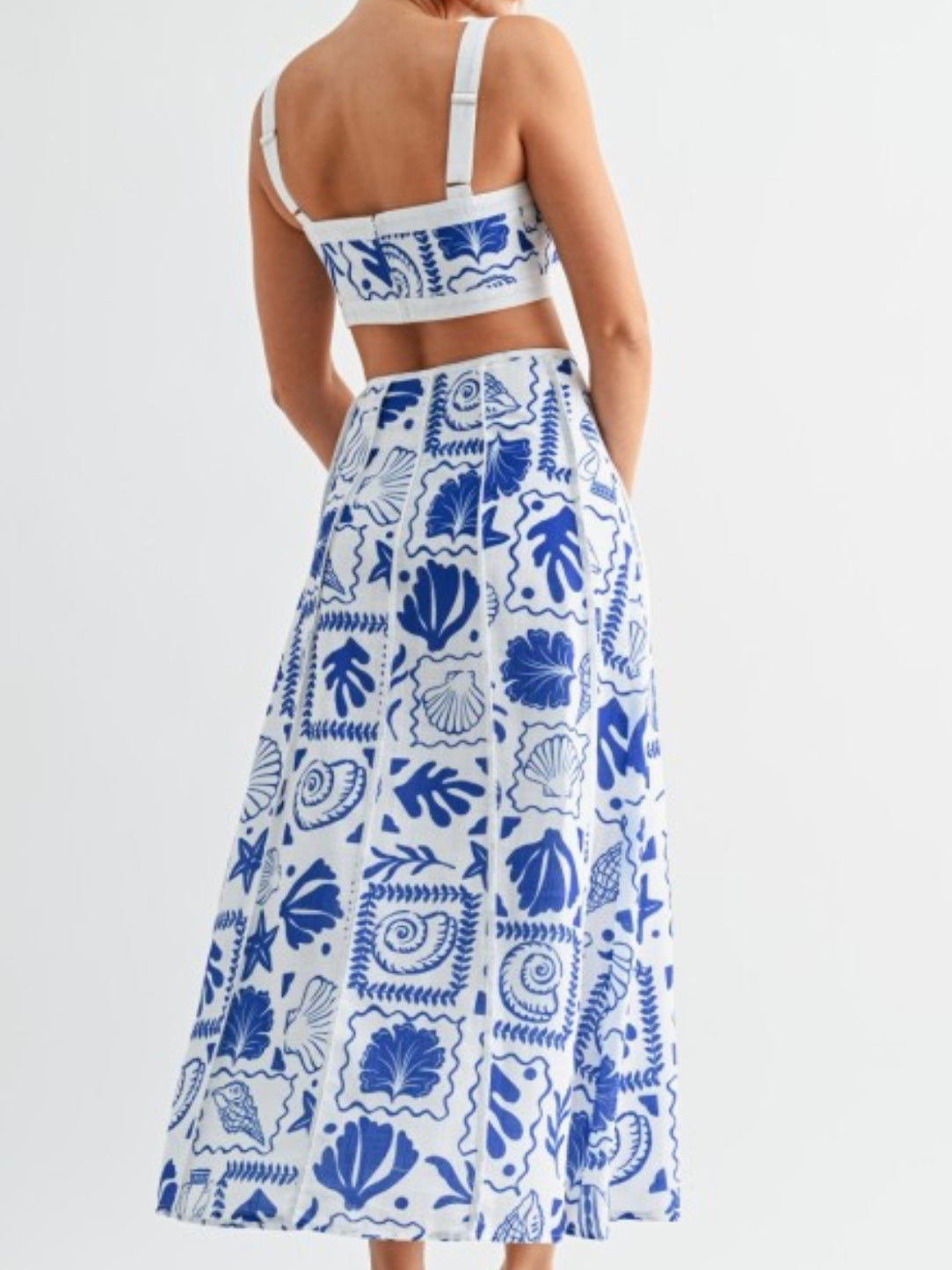 Azure Resort Tiles Crop Top