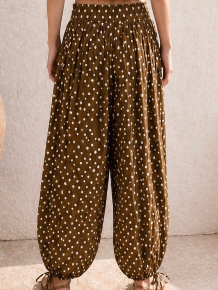 Brown Dot Balloon Pants