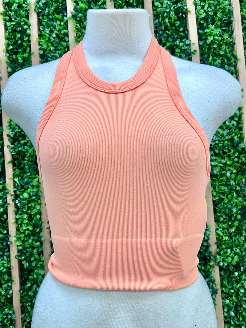 High Neck Racerback Crop Basic