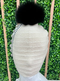 Exquisite Knitted Zipper Crystal Design Hat