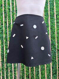 Black Mirror Embellished Short Skirt