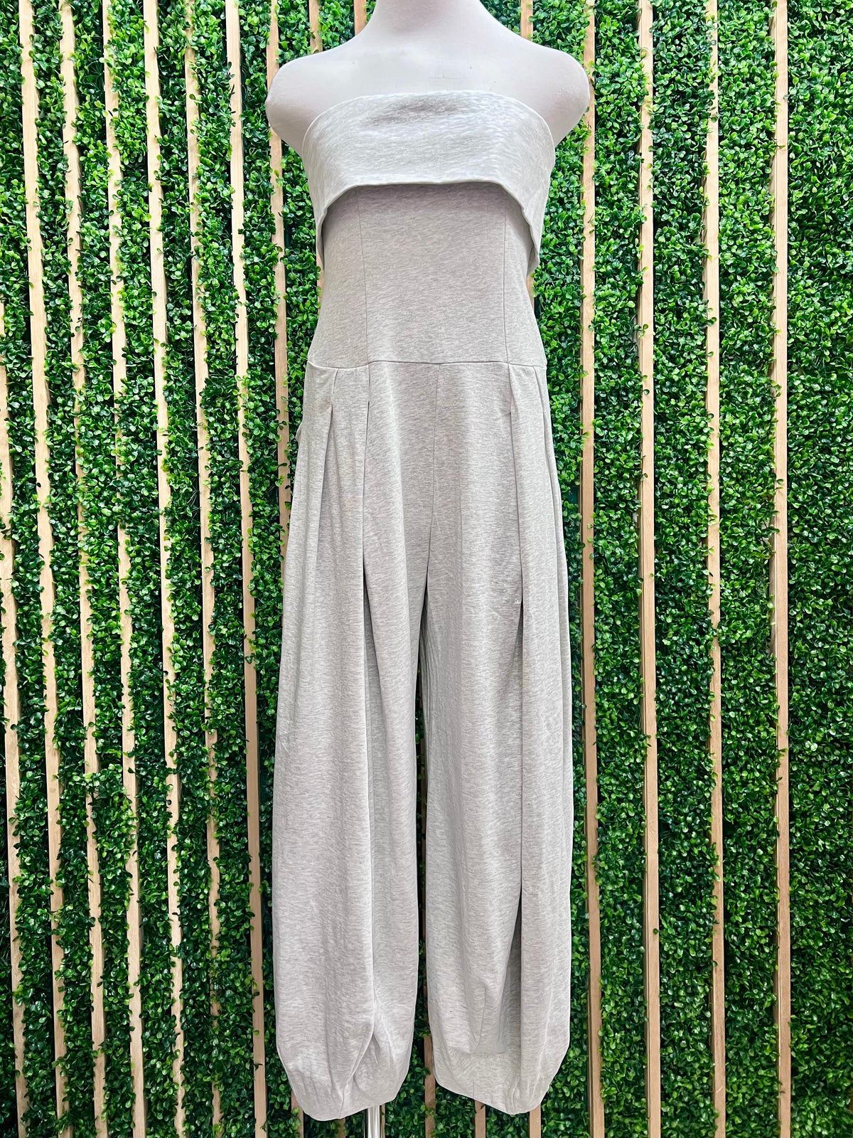 Foldover Strapless Barrel Jumpsuit