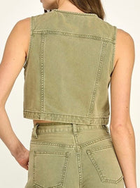 Olive Grove Denim Crop Top
