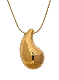 Stainless Steel Big Water Droplet Necklace