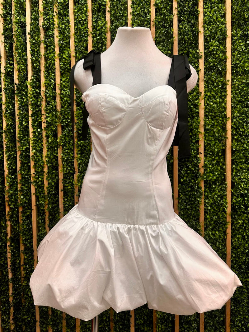 Bow Tied Bustier Drop Waist Dress