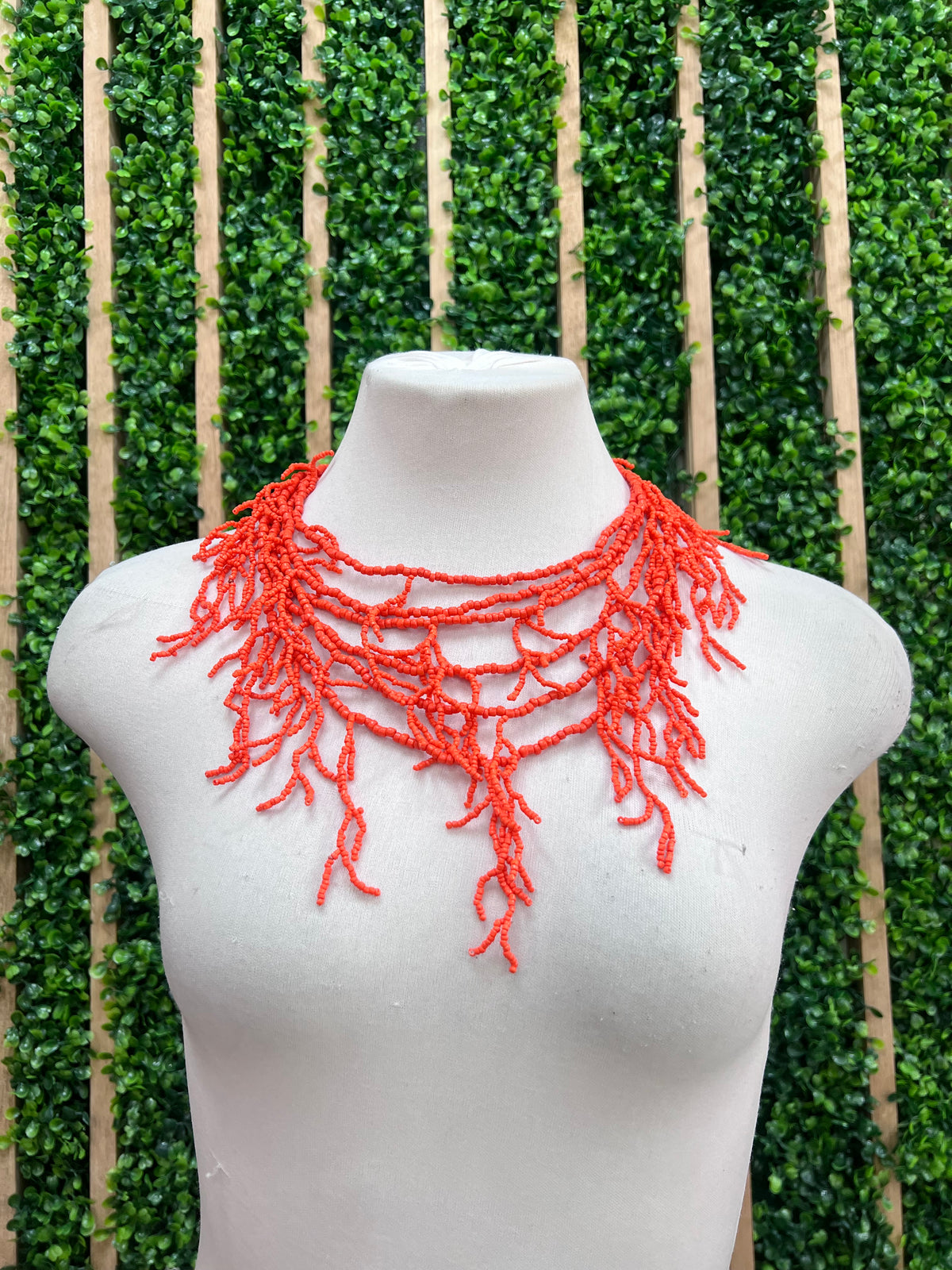 Multi Beads Coral Necklace