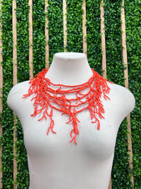 Multi Beads Coral Necklace