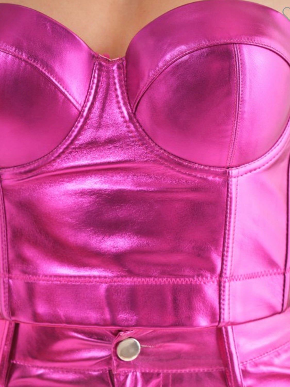 Metallic Finish Bustier Top