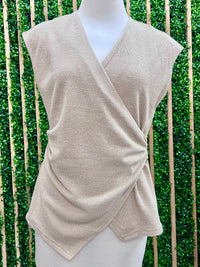 Waist Clasp Gathered Blouse