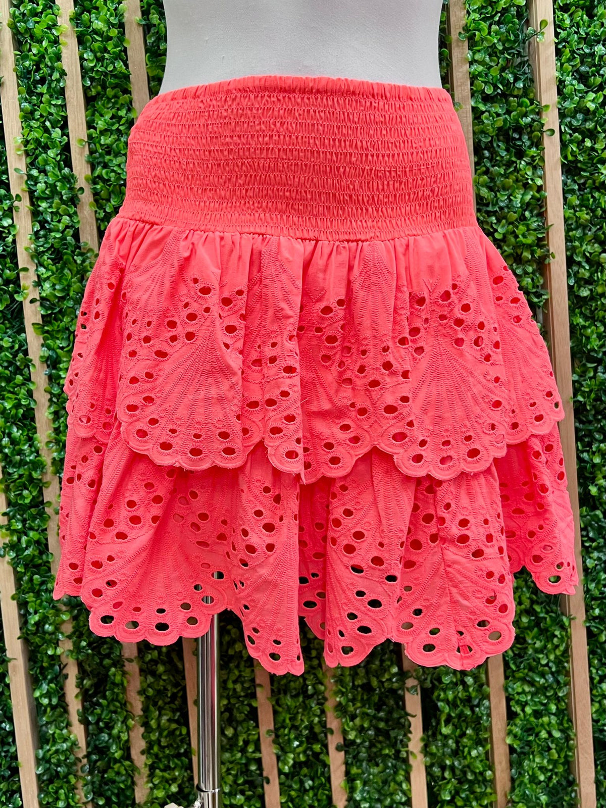 Exquisite Eyelet Boho Tiered Short Skirt
