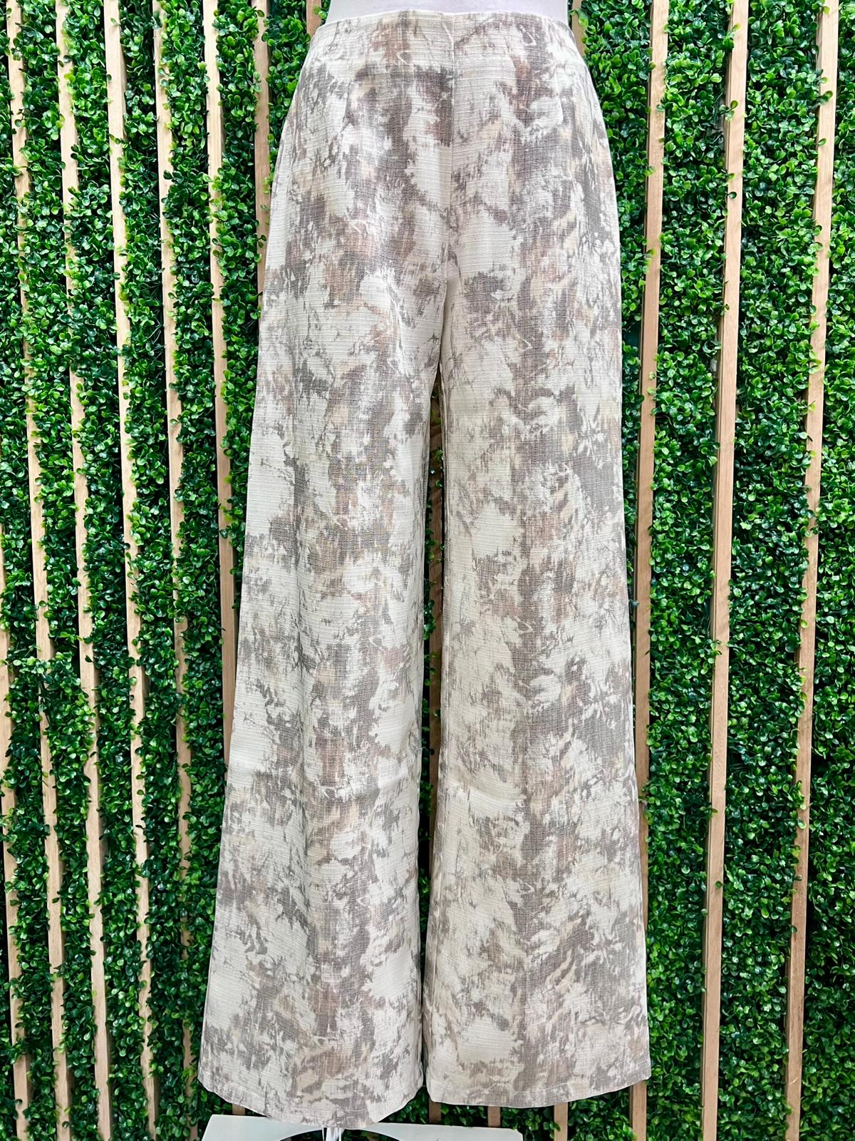 Stone Print Wide Leg Pants