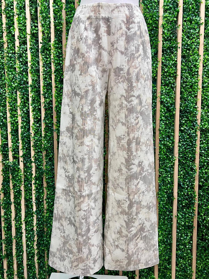 Stone Print Wide Leg Pants