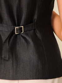 Square Neck Button Down Vest