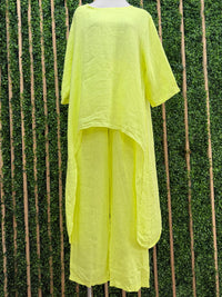Fluorescent Linen Hi Low Palazzo Set