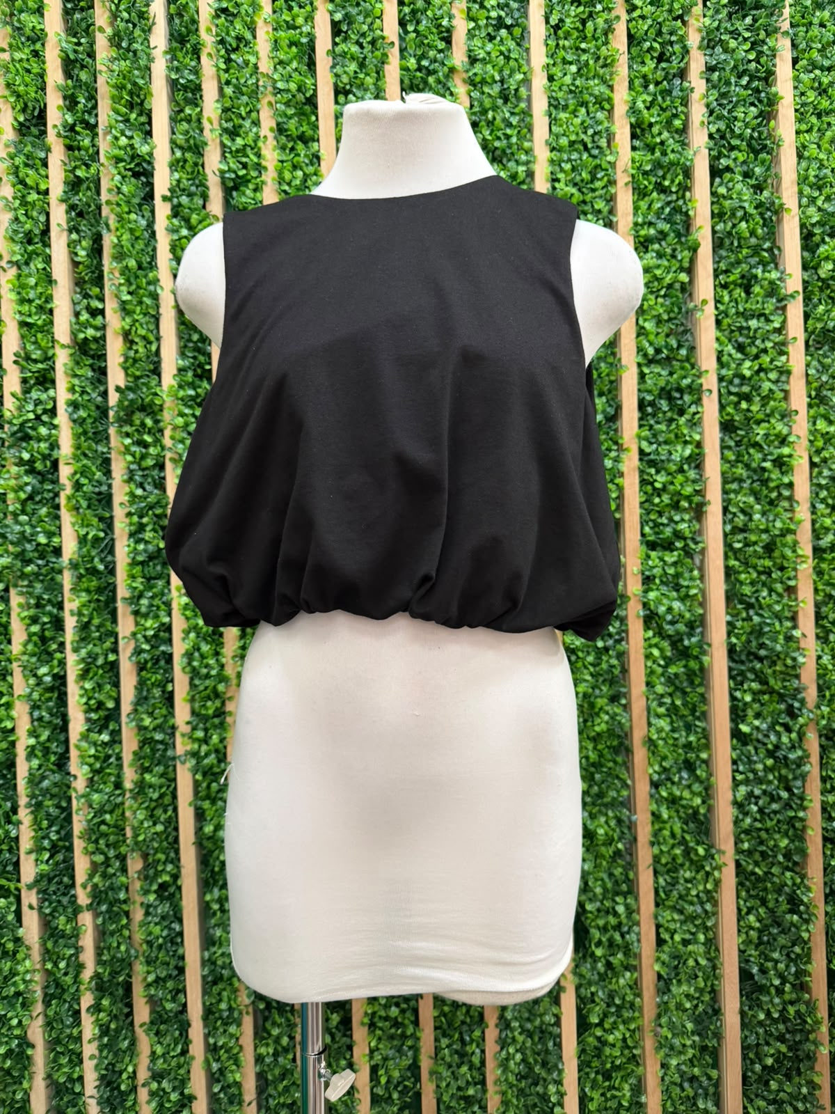 Sleeveless Bubble Hem Top