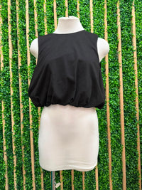 Sleeveless Bubble Hem Top