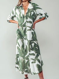 Palms Blouse Midi Dress