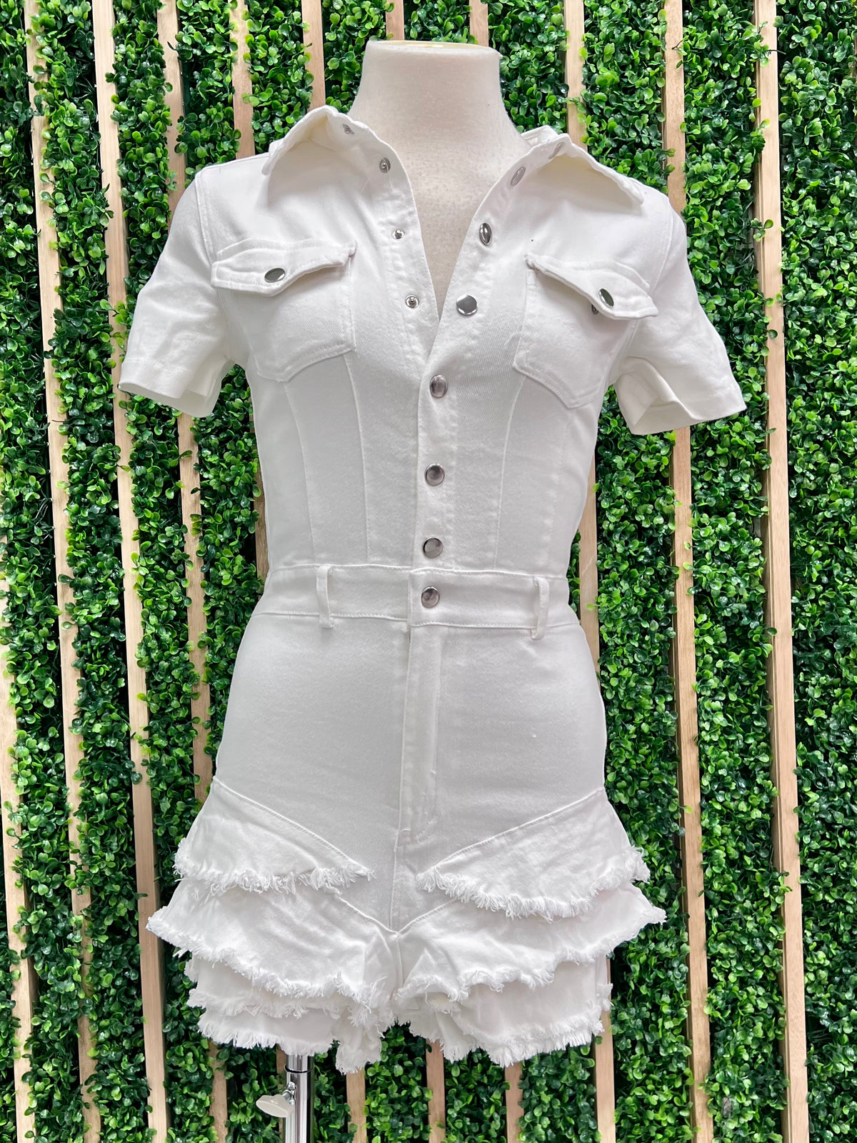 Beautiful Ruffled Denim Romper