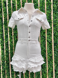Beautiful Ruffled Denim Romper