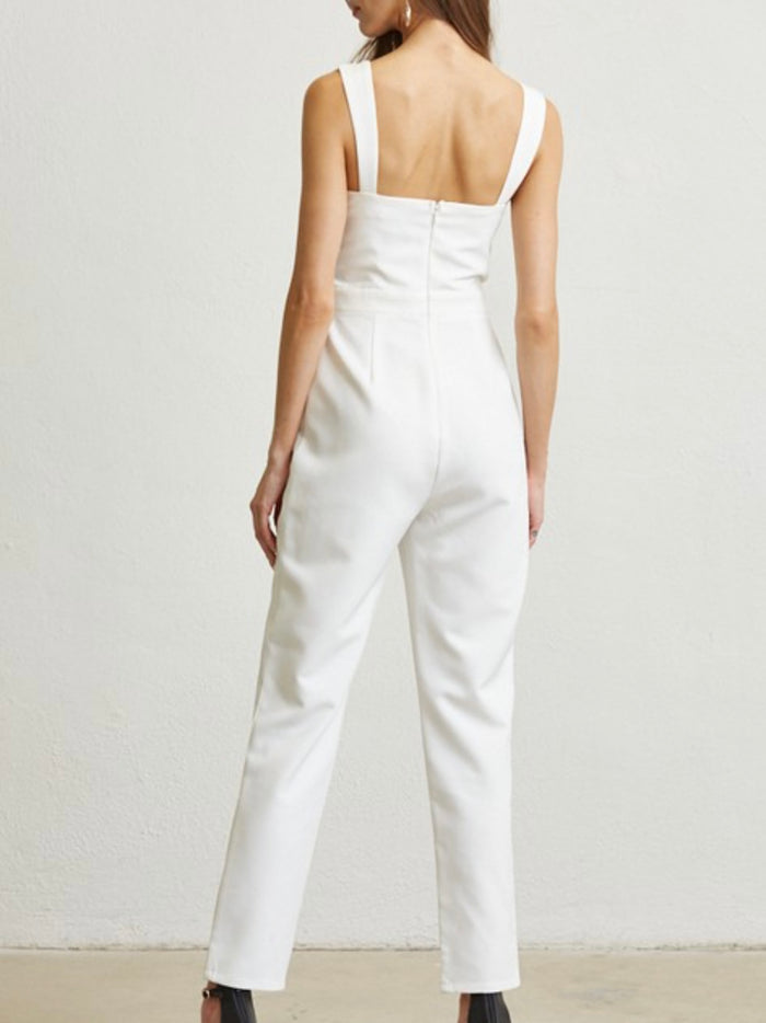 Exquisite White Bustier Jumpsuit