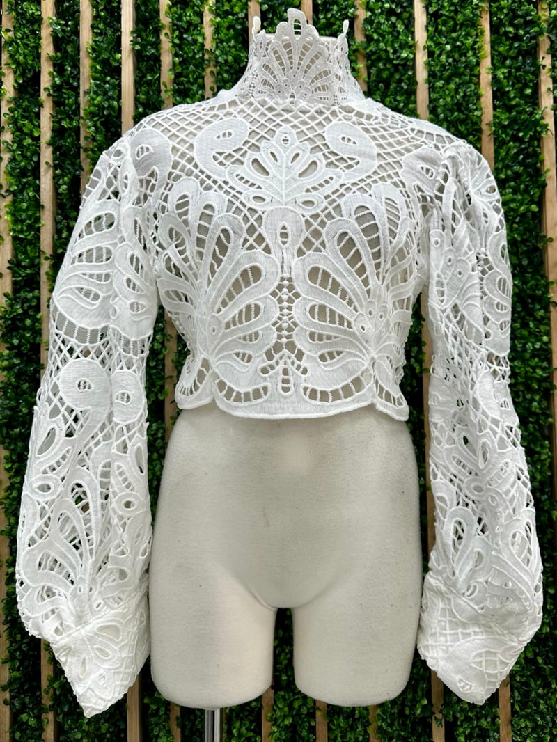 High Neck Lace Blouse