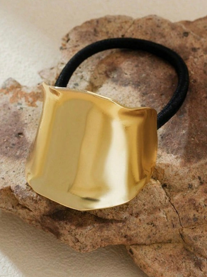 Metallic Textured Elastic Ponytail Hair Tie