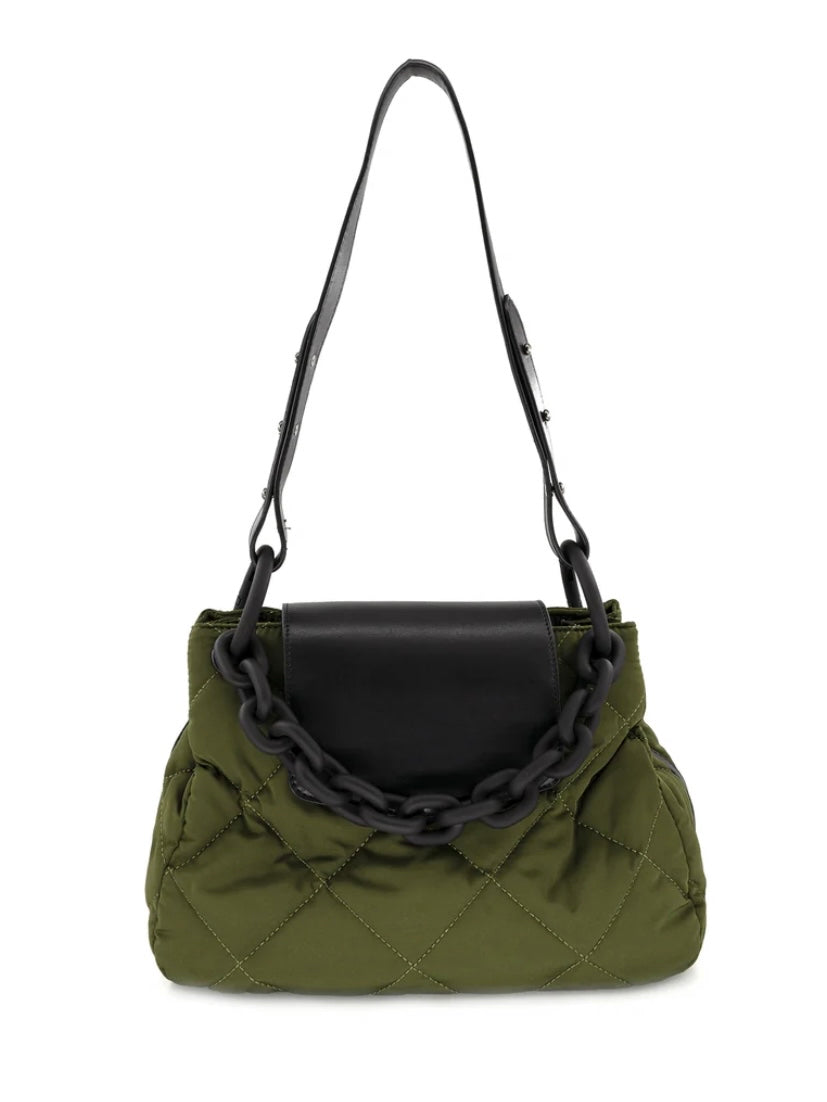 Chain Detail Puffy Nylon Crossbody