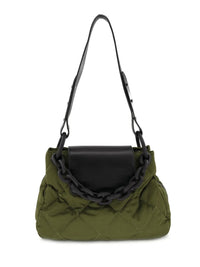 Chain Detail Puffy Nylon Crossbody