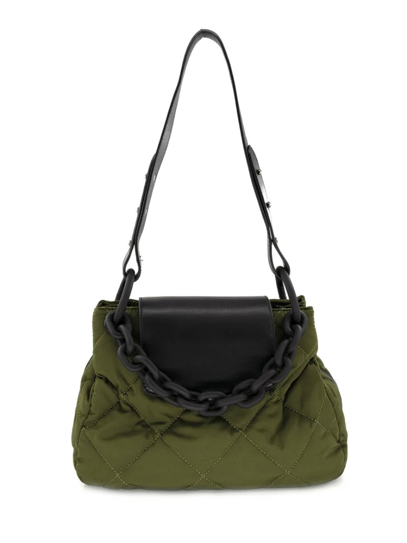 Chain Detail Puffy Nylon Crossbody