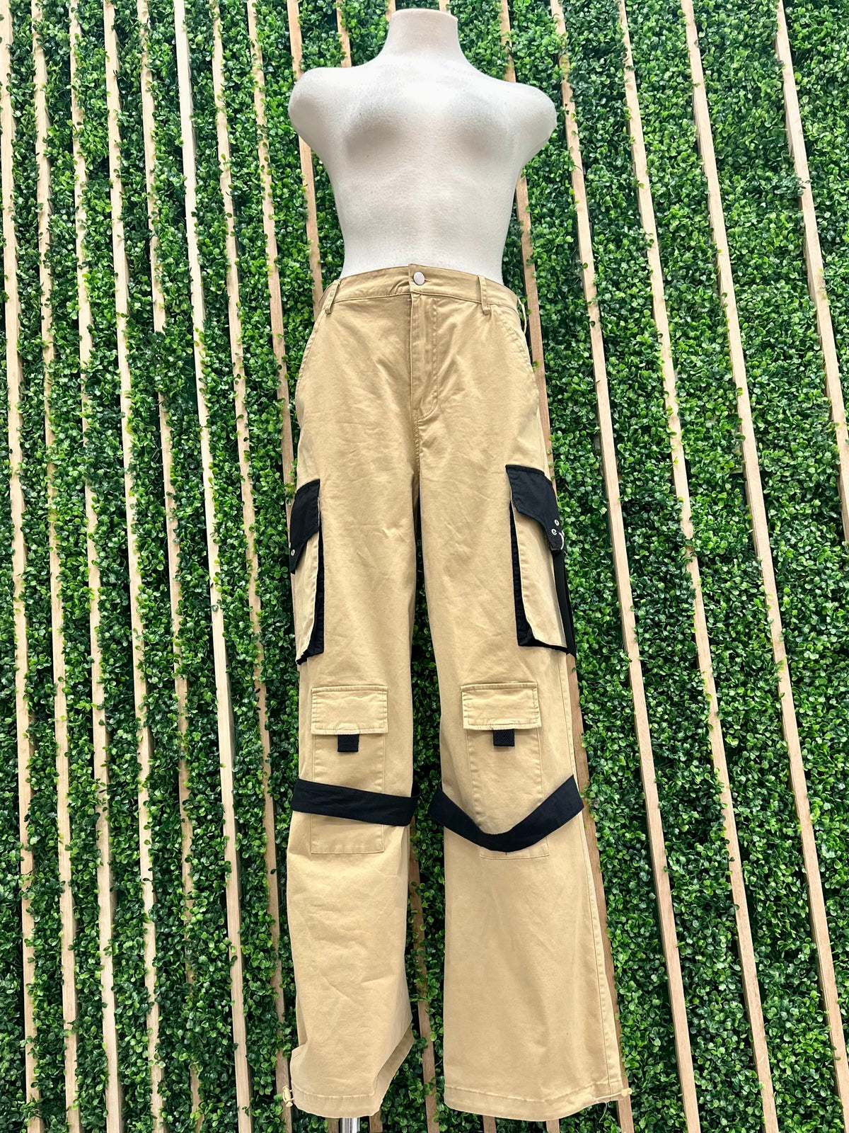 Khaki Black Cargo Jogger