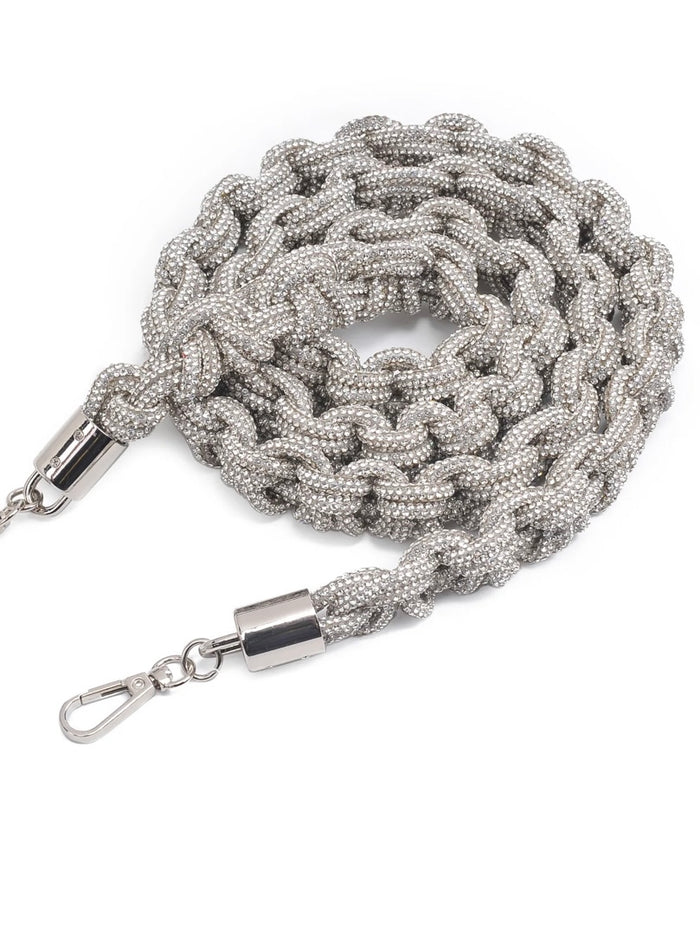 Rhinestone Links Braid Shoulder Strap