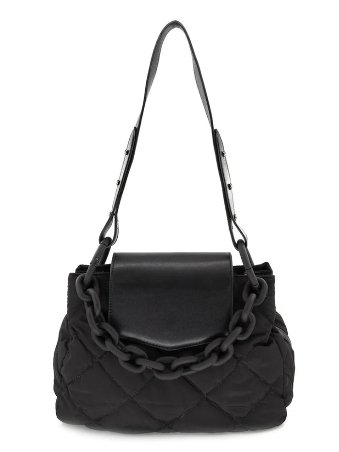 Chain Detail Puffy Nylon Crossbody