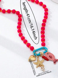 Coastal Charm Beaded Carabiner Detailed Necklace