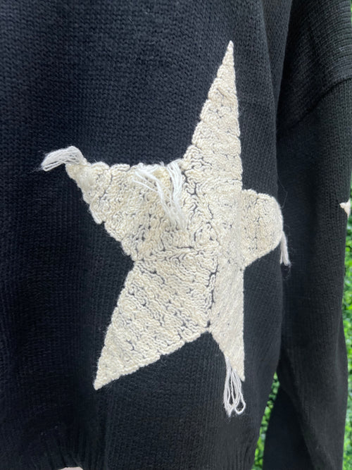 Black White Star Sweater