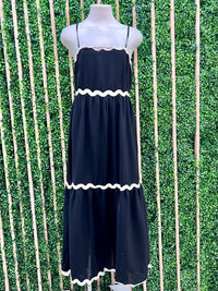 Scallop Trim Midi Dress