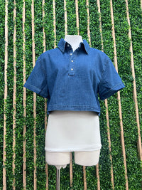 Collared Denim Top