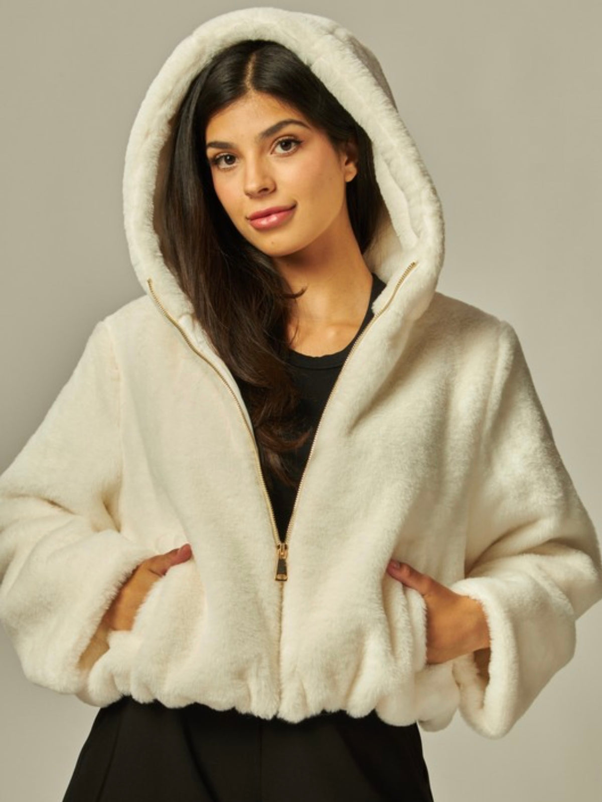 Faux Fur Hooded Jacket