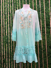 Italy Ombre Embroidered Midi Dress