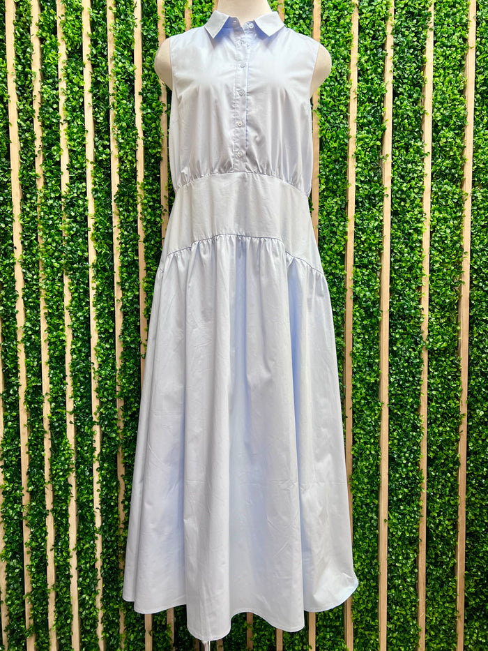Curved Yoke Midi Shirt Dress