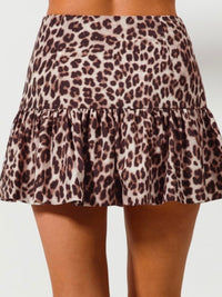 Brown Leopard Bubble Skort