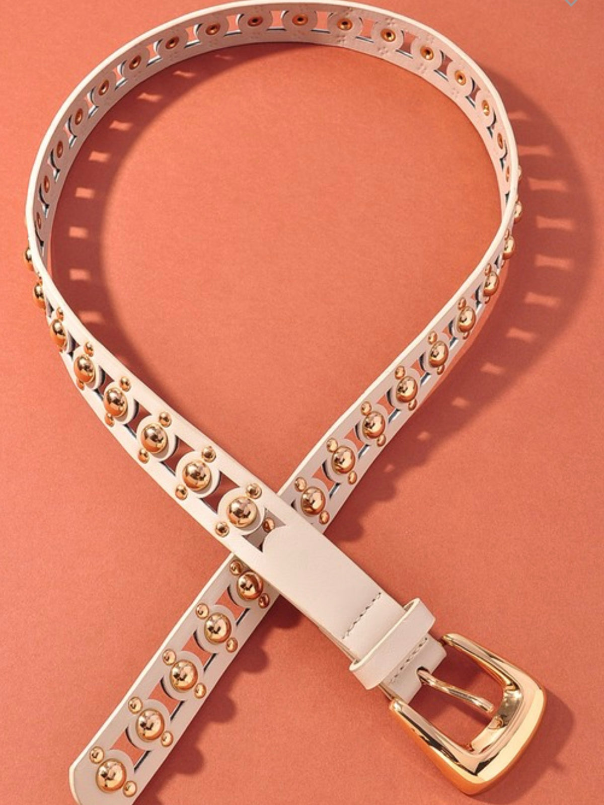 Cutout Studded Pleather Belt