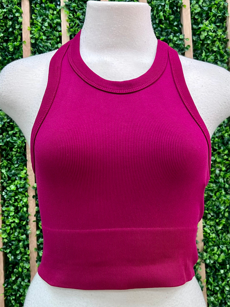 High Neck Racerback Crop Basic