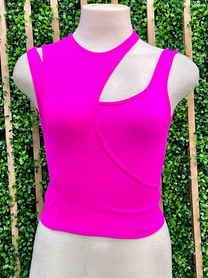 Double Layer Cutout Sleeveless Basic